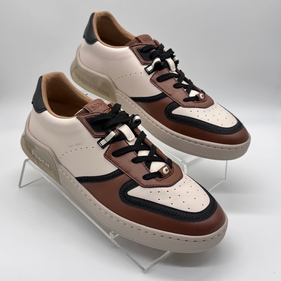 Coach CitySole Court Sneakers Men’s 10D Brown Black White Leather Low Top Shoes - Picture 4 of 16